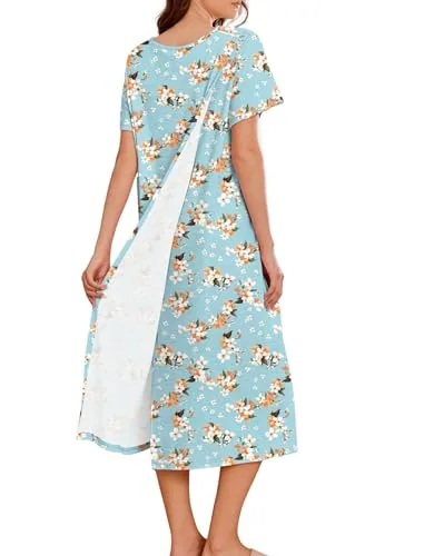 Women's Open-Back Dress III, Light Green Flower