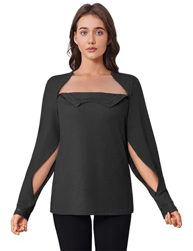 Women's Long-Sleeve Port-Access Shirt, Black