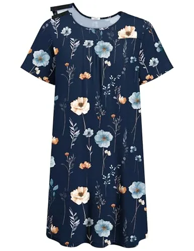 Women's Tear-Away Dress, Navy Print