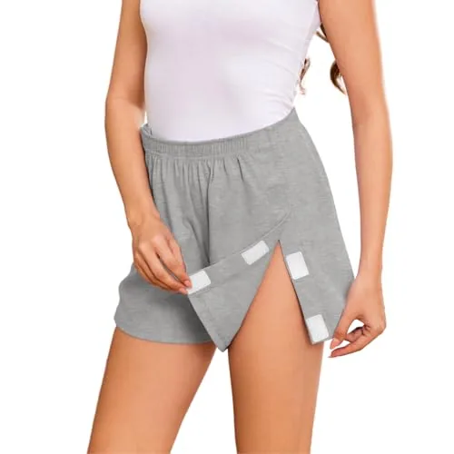 Women's Tear-Away Shorts, Light Gray