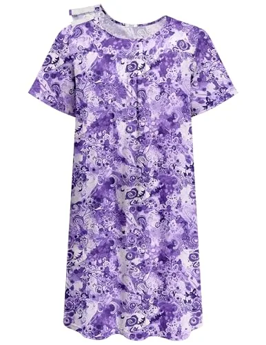 Women's Open-Back Dress VI, Purple Print