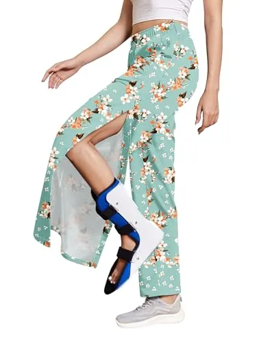 Women's Tear-Away Pants X, Green Print