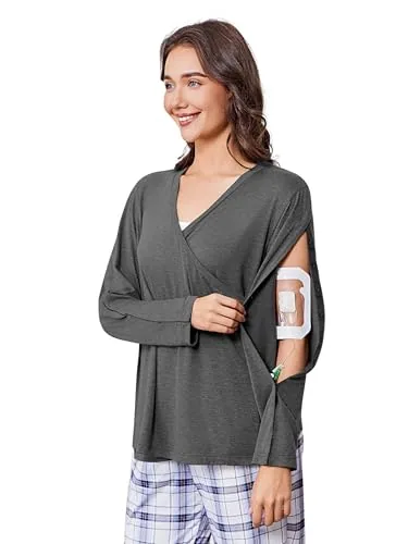 Women's Long-Sleeve Tear-Away Sweatshirt, Dark Grey