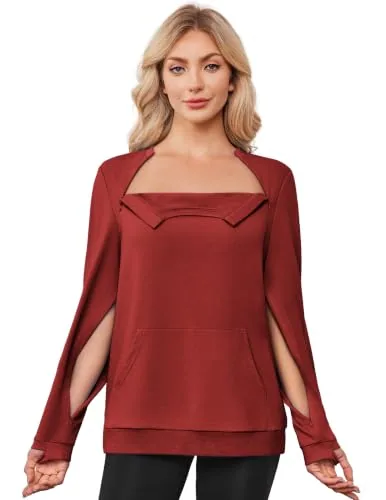 Women's Port-Access Sweatshirt, Wine Red