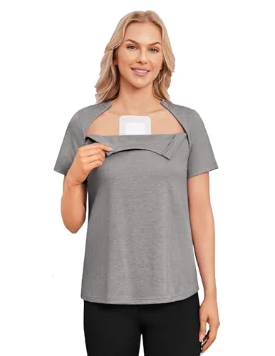 Women's Short-Sleeve Port-Access Shirt VII, Light Grey
