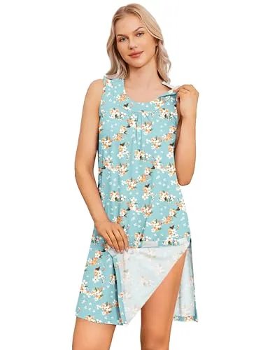 Women's Tear-Away Tank Top, Green Print