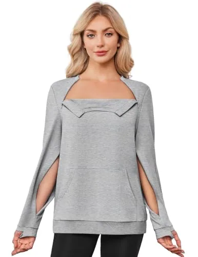 Women's Port-Access Sweatshirt, Light Grey