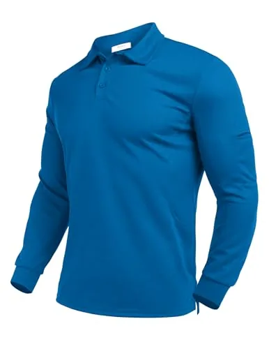 Men's Long-Sleeve Polo, Blue