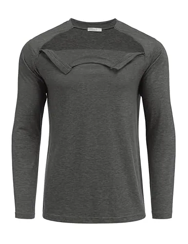 Unisex Long-Sleeve Port-Access Shirt, Dark Grey