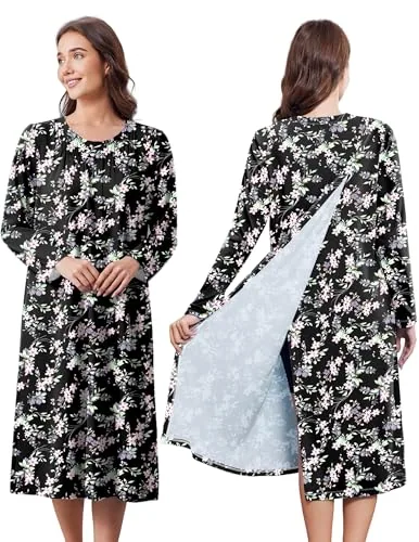 Women's Open-Back Dress II, Black Flower Print