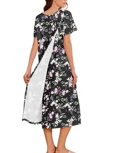 Women's Open-Back Dress III, Black Floral