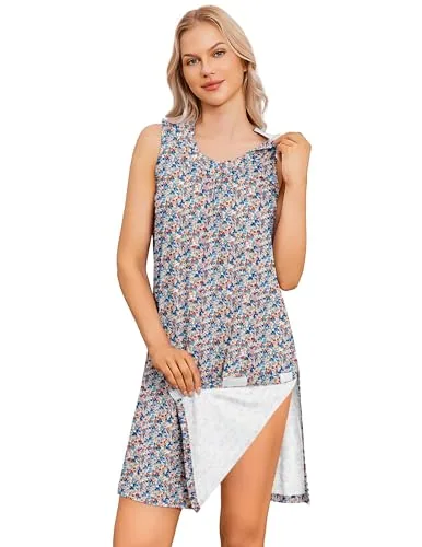 Women's Tear-Away Tank Top, Apricot Brown Print