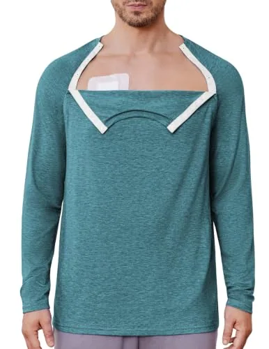 Men's Long-Sleeve Port-Access Shirt, Peacock Blue