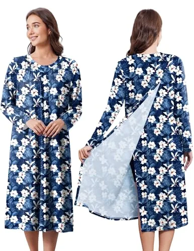 Women's Open-Back Dress II, Deep Blue Print