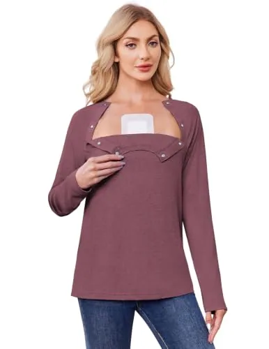 Women's Port-Access Shirt, Burgundy