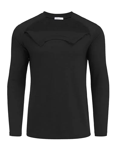 Unisex Long-Sleeve Port-Access Shirt, Black