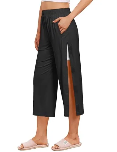 Women's Tear-Away Capri Pants, Black