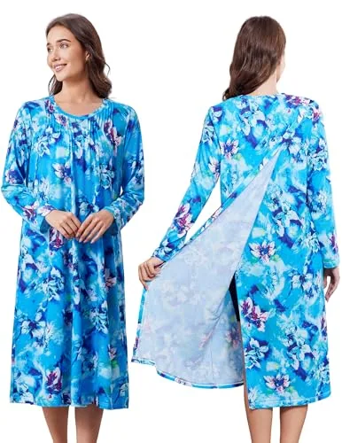 Women's Open-Back Dress II, Blue Print