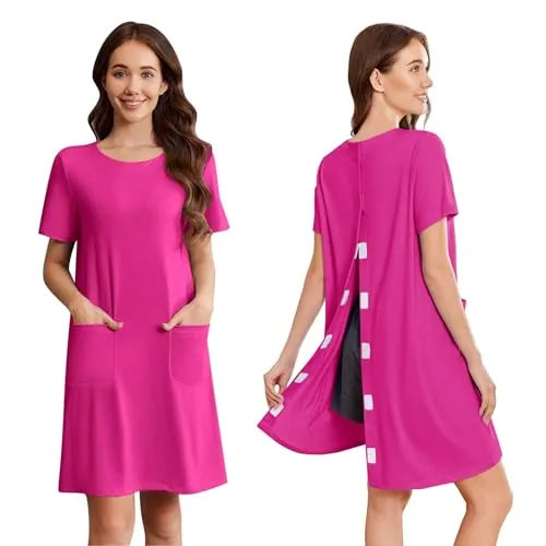 Women's Open-Back Dress, Rose Red